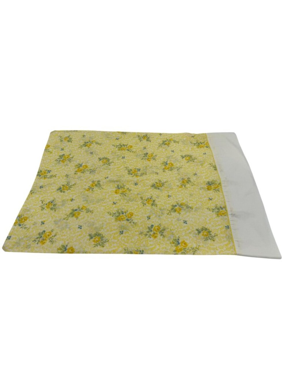 Vintage Tastemaker No Iron Muslin Floral Standard Pillowcase 42" x 36" Yellow